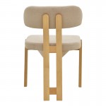 Καρέκλα Genoa pakoworld sonoma rubberwood και μπεζ ύφασμα 50x43x82εκ SET 2τμχ c552425