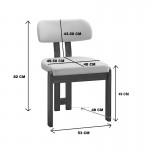 Καρέκλα Genoa pakoworld sonoma rubberwood και μπεζ ύφασμα 50x43x82εκ SET 2τμχ c552425