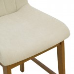Σκαμπό μπαρ Dalby pakoworld καρυδί rubberwood και εκρού ύφασμα 50x45x102 5εκ SET 2τμχ c552428