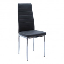 Καρέκλα Parker pakoworld μαύρο PU με πόδι χρωμίου 41x48x96εκ SET 4τμχ c552501