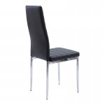 Καρέκλα Parker pakoworld μαύρο PU με πόδι χρωμίου 41x48x96εκ SET 4τμχ c552501