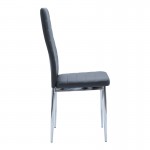 Καρέκλα Parker pakoworld μαύρο PU με πόδι χρωμίου 41x48x96εκ SET 4τμχ c552501