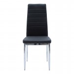 Καρέκλα Parker pakoworld μαύρο PU με πόδι χρωμίου 41x48x96εκ SET 4τμχ c552501