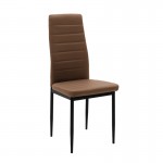 Καρέκλα Parker pakoworld cappuccino PU με μεταλλικό μαύρο πόδι 41x48x96εκ SET 4τμχ c552505