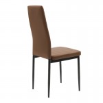 Καρέκλα Parker pakoworld cappuccino PU με μεταλλικό μαύρο πόδι 41x48x96εκ SET 4τμχ c552505