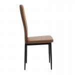 Καρέκλα Parker pakoworld cappuccino PU με μεταλλικό μαύρο πόδι 41x48x96εκ SET 4τμχ c552505