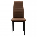 Καρέκλα Parker pakoworld cappuccino PU με μεταλλικό μαύρο πόδι 41x48x96εκ SET 4τμχ c552505