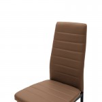 Καρέκλα Parker pakoworld cappuccino PU με μεταλλικό μαύρο πόδι 41x48x96εκ SET 4τμχ c552505
