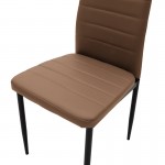 Καρέκλα Parker pakoworld cappuccino PU με μεταλλικό μαύρο πόδι 41x48x96εκ SET 4τμχ c552505