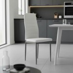 Καρέκλα Parker pakoworld λευκό PU με μεταλλικό ανθρακί πόδι 41x48x96εκ SET 4τμχ c552507
