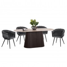 ΣΕΤ ΤΡΑΠΕΖΑΡΙΑΣ 5ΤΜΧ CATER HM12118 01 ΚΕΡΑΜΙΚΟ TOP ΟΒΑΛ--ΓΚΡΙ ΒΕΛΟΥΔΟ c552598