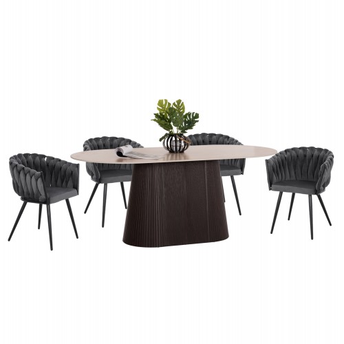 ΣΕΤ ΤΡΑΠΕΖΑΡΙΑΣ 5ΤΜΧ CATER HM12118 01 ΚΕΡΑΜΙΚΟ TOP ΟΒΑΛ--ΓΚΡΙ ΒΕΛΟΥΔΟ c552598