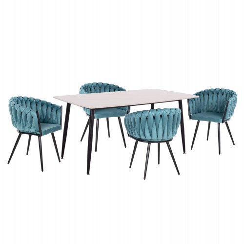ΣΕΤ ΤΡΑΠΕΖΑΡΙΑΣ 5ΤΜΧ RAVEN HM12121 01 ΚΕΡΑΜΙΚΟ TOP ΛΕΥΚΟ ΜΑΡΜΑΡΟ--ΤΙΡΚΟΥΑΖ ΒΕΛΟΥΔΟ c552671