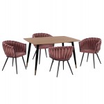 ΣΕΤ ΤΡΑΠΕΖΑΡΙΑΣ 5ΤΜΧ ALIZA HM12122 01 MDF TOP ΣΕ ΦΥΣΙΚΟ--ΣΑΠΙΟ ΜΗΛΟ ΒΕΛΟΥΔΟ c552672