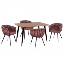 ΣΕΤ ΤΡΑΠΕΖΑΡΙΑΣ 5ΤΜΧ ALIZA HM12122 01 MDF TOP ΣΕ ΦΥΣΙΚΟ--ΣΑΠΙΟ ΜΗΛΟ ΒΕΛΟΥΔΟ c552672