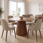 Τραπέζι Franzel pakoworld mdf καρυδί Φ120x75εκ c552839
