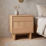 Κομοδίνο Jenfia pakoworld mdf σε φυσική απόχρωση 48x39x50 5εκ c553235