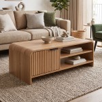 Τραπέζι σαλονιού Kelba pakoworld mdf σε φυσική απόχρωση 100x50x35 5εκ c553238