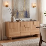 Μπουφές Jenfia pakoworld mdf σε φυσική απόχρωση 150x39x75 5εκ c553239