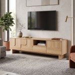 Έπιπλο τηλεόρασης Jenfia pakoworld mdf σε φυσική απόχρωση 180x39x45 5εκ c553244