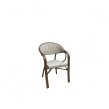 VEGERA πολυθρόνα Alu καρυδί Textilene μπεζ c55344