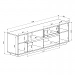 Σύνθετο σαλονιού Norda pakoworld κρεμ με oak 187x40x58 4εκ c553550