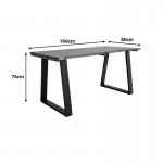 Τραπέζι Miles pakoworld μασίφ ξύλο ακακίας καρυδί 160x80x76εκ c553552