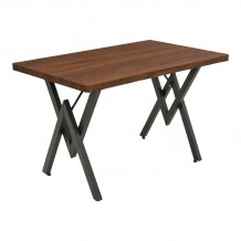 Τραπέζι Vertex pakoworld καρυδί με μαύρο μέταλλο 110x70x72εκ c553557