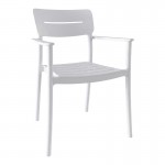 Πολυθρόνα Pilma pakoworld λευκό PP 57x54x82εκ c553692