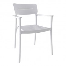 Πολυθρόνα Pilma pakoworld λευκό PP 57x54x82εκ c553692