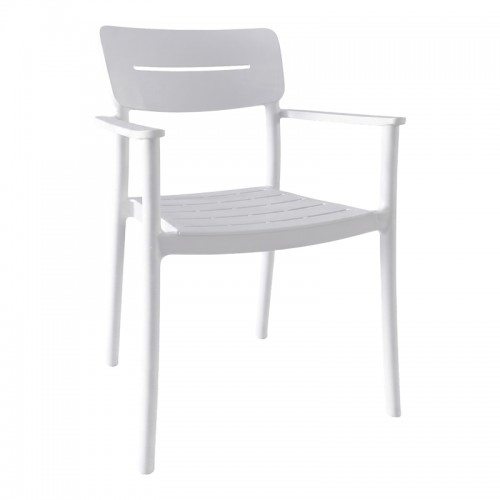 Πολυθρόνα Pilma pakoworld λευκό PP 57x54x82εκ c553692