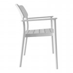 Πολυθρόνα Pilma pakoworld λευκό PP 57x54x82εκ c553692