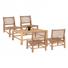 ΣΕΤ ΣΑΛΟΝΙΟΥ ΕΞ ΧΩΡΟΥ 5ΤΜΧ LONDER ΗΜ12180 ΞΥΛΟ ΤΕΑΚ-P E RATTAN-ΦΥΣΙΚΟ c553696