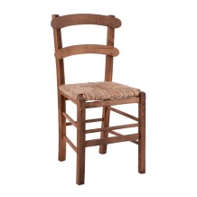 Καρέκλα καφενείου καρφωτή καρυδί με ψάθα c55378