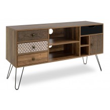 Έπιπλο τηλεόρασης Boho καρυδί με μεταλλικά πόδια 120x39x64εκ c55420