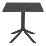 Τραπεζαρία Zoi Groovy pakoworld σετ 5τεμ ανθρακί PP 80x80x74εκ c554371