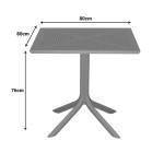 Τραπεζαρία Zoi Groovy pakoworld σετ 5τεμ ανθρακί PP 80x80x74εκ c554371