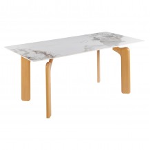 ΤΡΑΠΕΖΙ DALLE HM18479 02 MDF TOP ΟΨΗ ΜΑΡΜΑΡΟΥ-ΜΕΤΑΛ ΠΟΔΙΑ OΨΗ ΦΥΣΙΚΟΥ ΞΥΛΟΥ 180x90x76Υεκ c554393