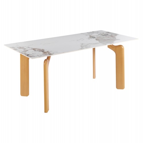 ΤΡΑΠΕΖΙ DALLE HM18479 02 MDF TOP ΟΨΗ ΜΑΡΜΑΡΟΥ-ΜΕΤΑΛ ΠΟΔΙΑ OΨΗ ΦΥΣΙΚΟΥ ΞΥΛΟΥ 180x90x76Υεκ c554393