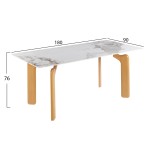 ΤΡΑΠΕΖΙ DALLE HM18479 02 MDF TOP ΟΨΗ ΜΑΡΜΑΡΟΥ-ΜΕΤΑΛ ΠΟΔΙΑ OΨΗ ΦΥΣΙΚΟΥ ΞΥΛΟΥ 180x90x76Υεκ c554393