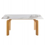ΤΡΑΠΕΖΙ DALLE HM18479 02 MDF TOP ΟΨΗ ΜΑΡΜΑΡΟΥ-ΜΕΤΑΛ ΠΟΔΙΑ OΨΗ ΦΥΣΙΚΟΥ ΞΥΛΟΥ 180x90x76Υεκ c554393