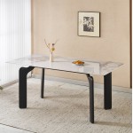 ΤΡΑΠΕΖΙ DALLE HM18479 03 MDF TOP ΟΨΗ ΜΑΡΜΑΡΟΥ-ΜΕΤΑΛ ΠΟΔΙΑ ΣΕ ΜΑΥΡΟ 180x90x76Υεκ c554394