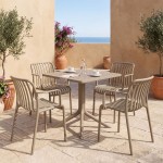 Τραπεζαρία Zoi Groovy pakoworld σετ 5τεμ cappuccino PP 80x80x74εκ c554564