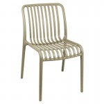Τραπεζαρία Mercon Zoi pakoworld σετ 3τεμ cappuccino PP Φ60x75εκ c554569
