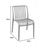 Τραπεζαρία Mercon Zoi pakoworld σετ 3τεμ cappuccino PP Φ60x75εκ c554569