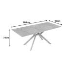 Τραπέζι Olven pakoworld sintered stone σε όψη τραβερτίνας 180x90x75εκ c555218
