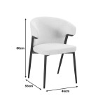 Πολυθρόνα Ezande pakoworld ανθρακί ύφασμα με μαύρο μεταλλικό πόδι 48x55x81 5εκ SET 2τμχ c555237