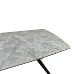Τραπέζι Ezali pakoworld sintered stone γκρι όψη μαρμάρου με μαύρο μεταλλικό πόδι 180x90x75εκ c555240