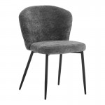 Καρέκλα Mercy pakoworld ανθρακί ύφασμα με μαύρο μεταλλικό πόδι 57x60 5x79εκ SET 4τμχ c555360