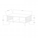 Τραπέζι σαλονιού Pena pakoworld sonoma με μαύρο 90x60x39 5εκ c555364